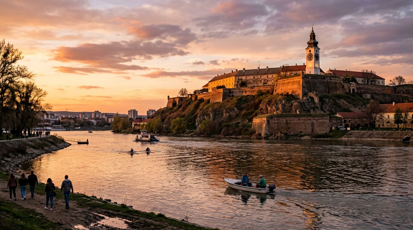 Tuna Nehri’nin karşısından Petrovaradin Kalesi, Novi Sad